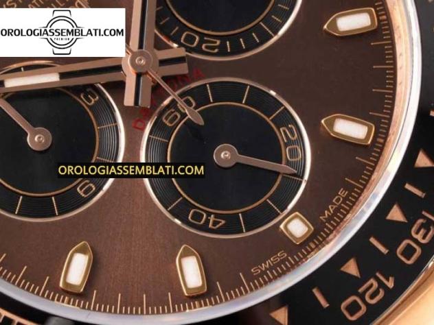 Rolex Replica DAYTONA 116515 1:1 BEST EDITION QUADRANTE CIOCCOLATO INDICATORI LUME SU CINTURINO OYSTERFLEX SA4130 V2 - Foto 13