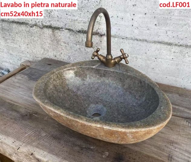Lavabo lavandino da appoggio in pietra naturale 1