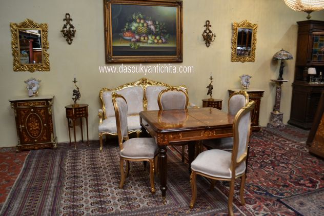 Coppia di servantine intarsiate stile Napoleone III - Foto 9