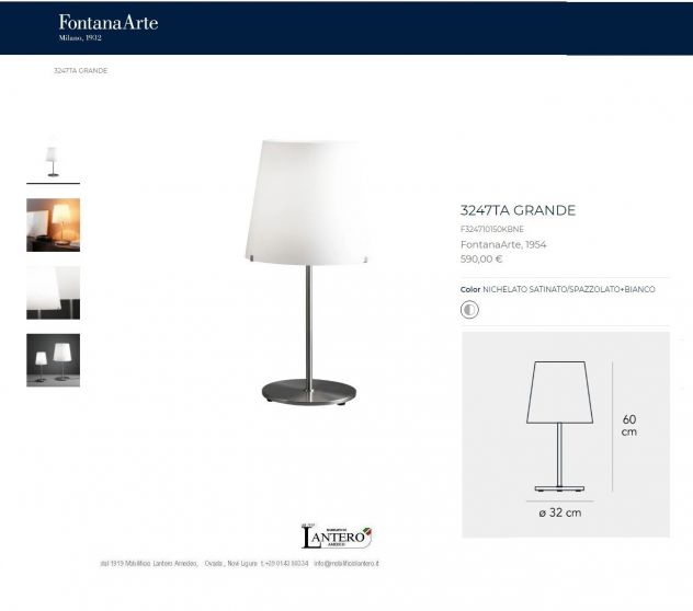 Lampada da tavolo stile art. 3247 Fontana Arte casa ufficio studio design - Foto 3