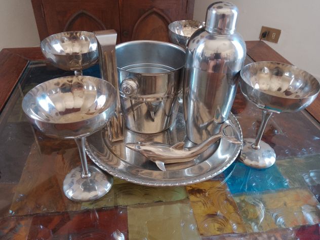 Kit Completo Da Bar Vintage 8 Pezzi tutto Inox Italiano Anni 70/80 - Foto 5
