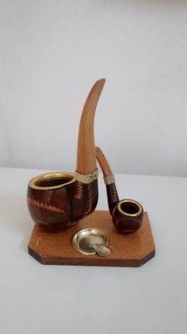 Secchiello in rame, brucia essenze, pipa in legno tutto vintage - Foto 2