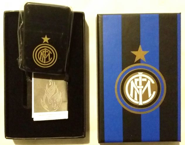 ACCENDINO EGOIST A.C.INTER GRAFICHE E COLORI NERO SCATOLA/CERTIFICATO NUOVO