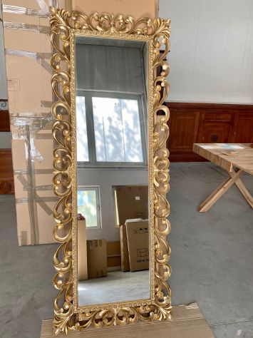 NUOVA SPECCHIERA STILE BAROCCO DI VERO LEGNO CON DORATURA FATTA 100% A MANO - Foto 5