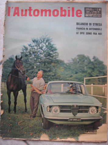 RIVISTA L'AUTOMOBILE OTTOBRE  1966 FOTO ALFA ROMEO GT JUNIOR PRIMA SERIE SCALINO - Foto 2