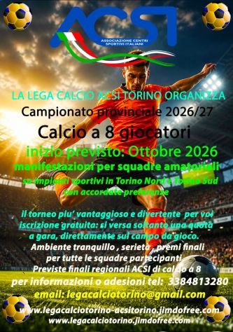16/10 :Campionato calcio a 8 amatoriale da Ottobre 2026 in Torino - Foto 3