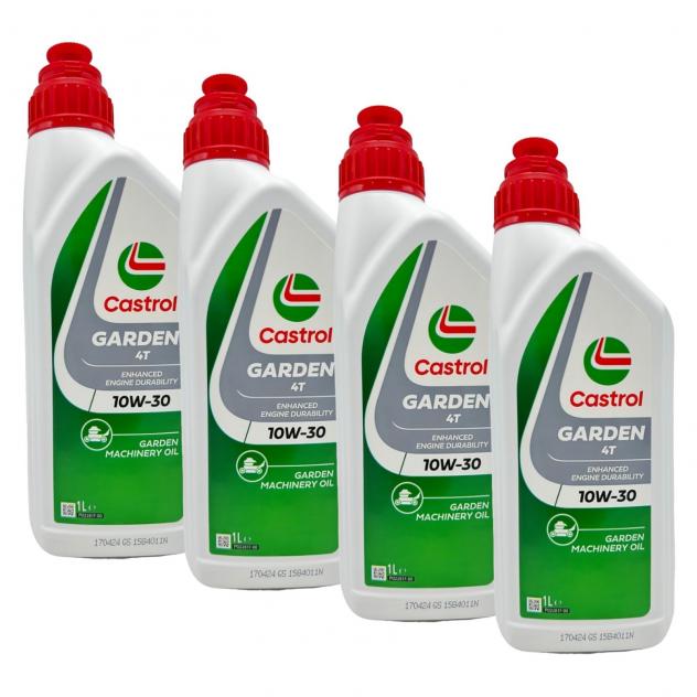 4 Litri Olio Motore Castrol Garden 4T 10W30 Confezione da 4x1L