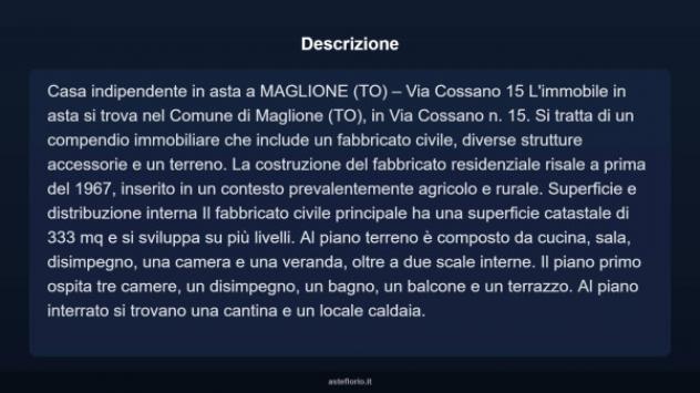 Immobile in asta di 333 m², box auto doppio in vendita a Maglione - Foto 7
