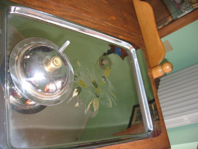 vassoio inox con zuccheriera
