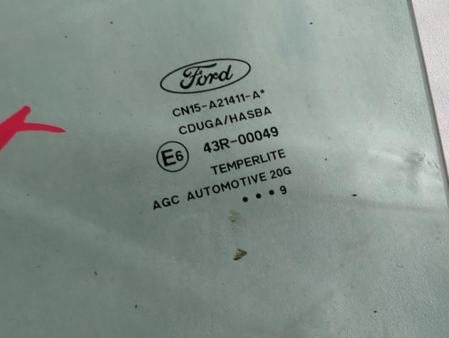 2022930 VETRO SCENDENTE PORTA ANTERIORE SINISTRA FORD ECOSPORT 1.0 B 74KW 6M 5P (2019) RICAMBIO USATO CN15-A21411-A - Foto 5