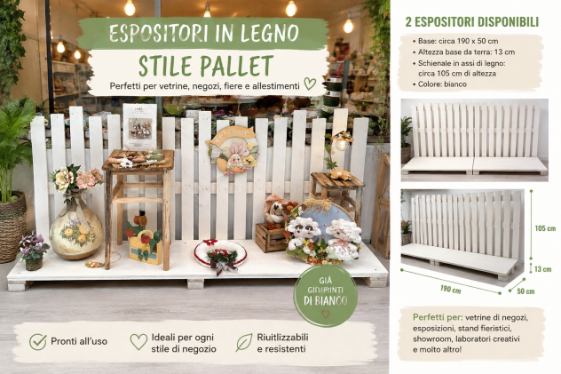 ALLESTIMENTO VETRINA IN LEGNO STILE PALLET