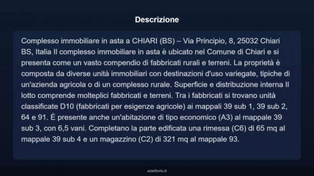 Immobile in asta di 107095 m² in vendita a Chiari - Foto 2