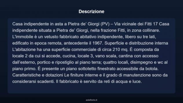 Immobile in asta di 216 m² con più di 5 locali in vendita a Pietra de' Giorgi - Foto 10