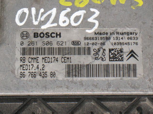 0261S06621 ECU CENTRALINA CITROEN PEUGEOT MED17.4.2 9676643580 9666319580 - Foto 2