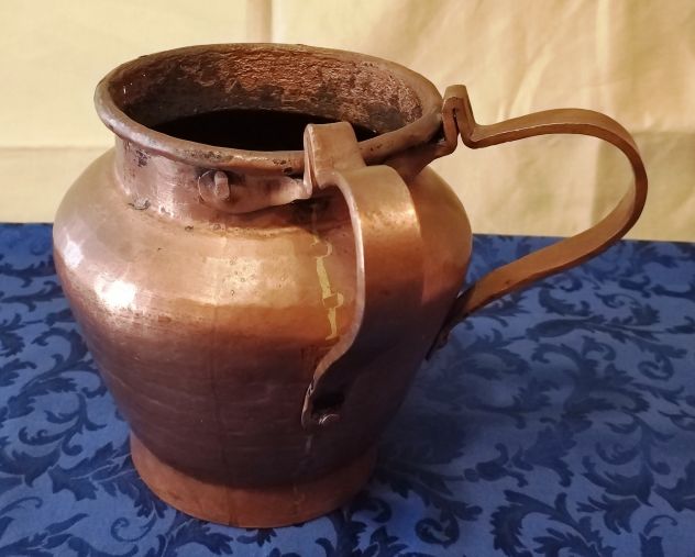 Pignata Brocca Vintage x Fagioli in Rame con due manici – RARO h 20cm cod. 20 - Foto 2