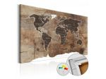 Quadro Di Sughero Planisfero Marrone Vintage Arredalacasa