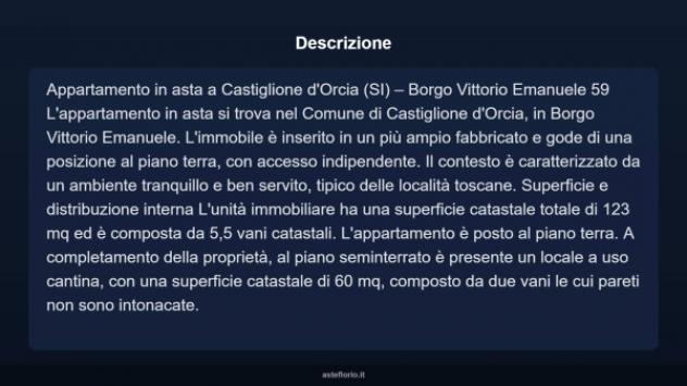 Immobile in asta di 123 m² in vendita a Castiglione d'Orcia - Foto 3