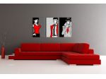 Set quadri Lupin Margot Zenigata dipinto a mano