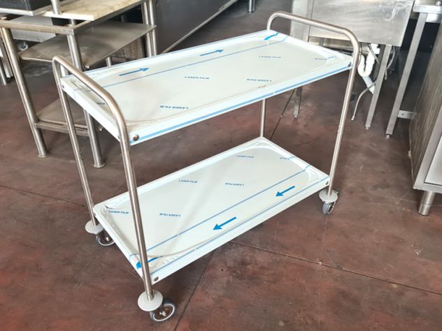 carrello di servizio inox a due piani usato