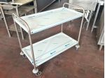 carrello di servizio inox a due piani usato