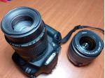 Fotocamera digitale Canon EOS 1200d con due obiettivi e borsa