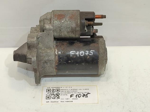 MOTORINO D' AVVIAMENTO RENAULT Scenic X MOD 8200665518 K9K846 diesel 1461 (09)