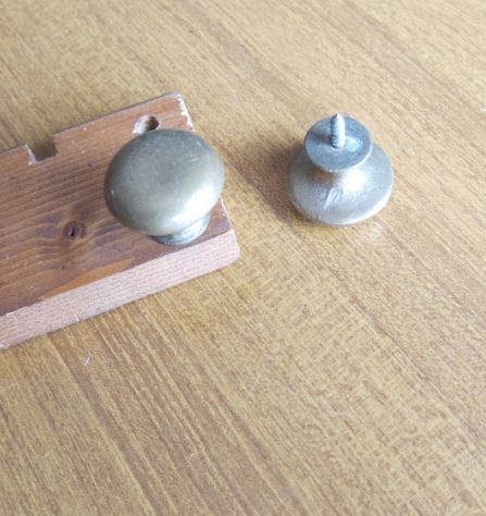 2 MANIGLIE IN OTTONE A POMELLO PIENO PER MOBILI VARI - - Foto 4
