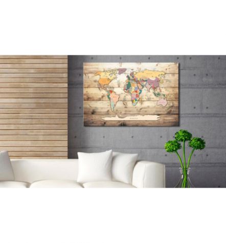 Quadro Di Sughero Mappamondo Rustico Arredalacasa - Foto 2