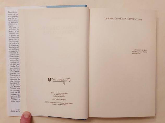 Quando ci batteva forte il cuore Stefano Zecchi 1°Ed.Mondadori, 2010 come nuovo - Foto 3
