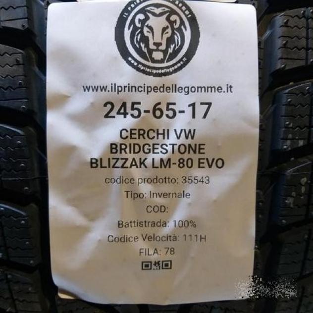 4 gomme e cerchi vw bridgestone 245 65 17 a35543 - Foto 2