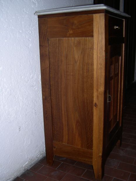 Comodino antico in legno acero restaurato inizio 900 Liberty - Foto 4