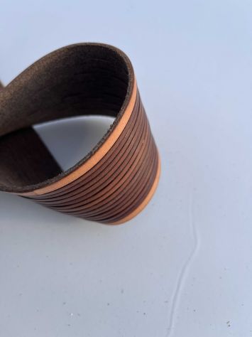 T60 Fascia Nastro in pelle a vegetale brandy H 55 mm - L 4 mt - Foto 4