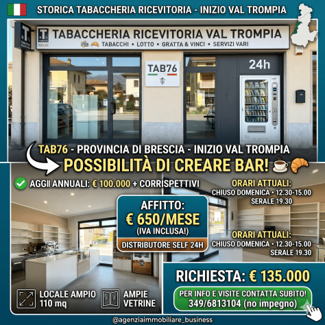 Storica tabaccheria con possibilità bar - rif. TAB76
