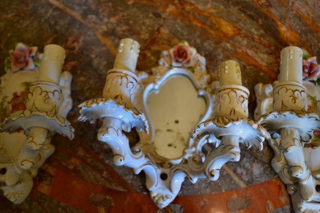 Tris di applique vintage in ceramica - Foto 3