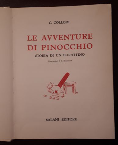 PINOCCHIO, COLLODI, I PRIMI GRANDI LIBRI SALANI EDITORE 1971. - Foto 2