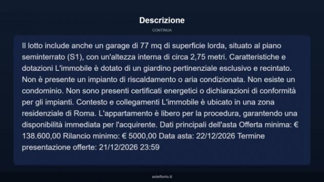 Immobile in asta di 75 m², box auto in vendita a Roma - Foto 4