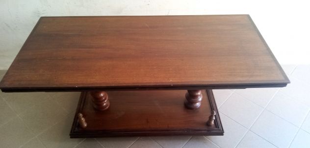 Tavolino basso in legno massello di Noce - Foto 3