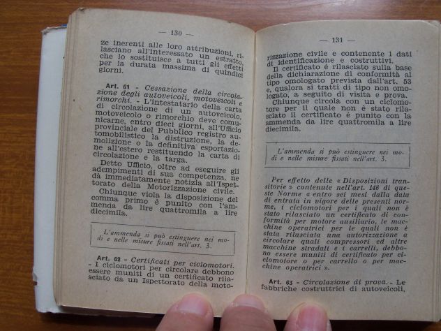 Mini codice della strada anno 1959 - Foto 2