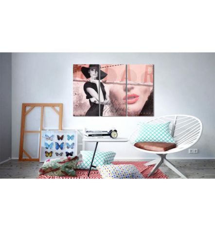 Quadro Donna Con Un Cappello Nero - ARREDALACASA - Foto 2