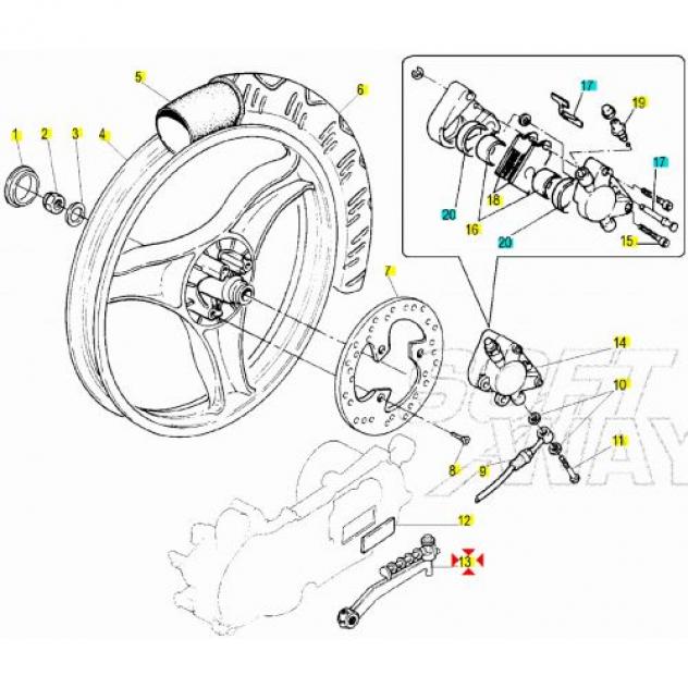 Pedalina avviamento scooter 50 Minarelli orrizzontale - Foto 4