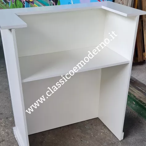 Bancone reception stile barocco bianco e argento con spedizione - Foto 3