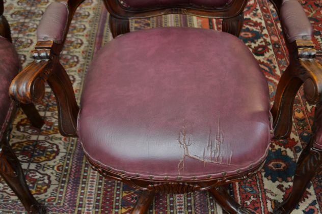 Trittico di poltrone da studio stile inglese Vittoriano - Foto 5