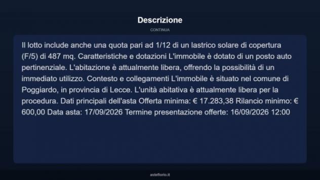 Immobile in asta di 60 m², box auto in vendita a Poggiardo - Foto 15