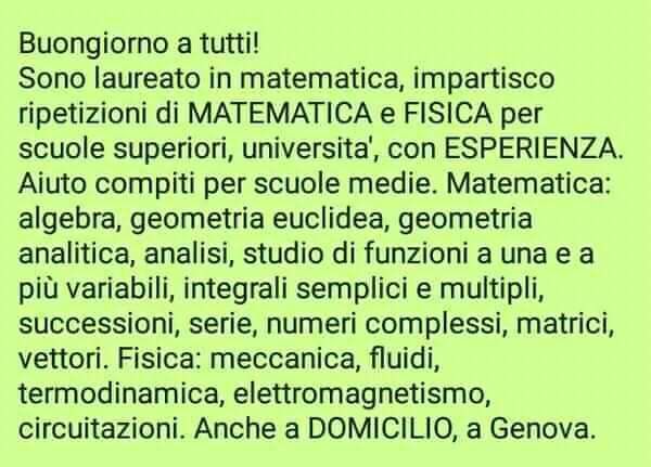 Ripetizioni Lezioni Matematica Fisica a Genova