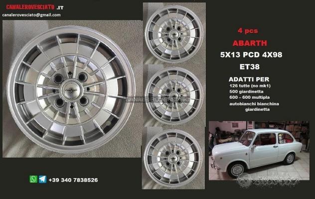 Cerchi abarth 5X 13 4x98 et38 fiat campagnolo