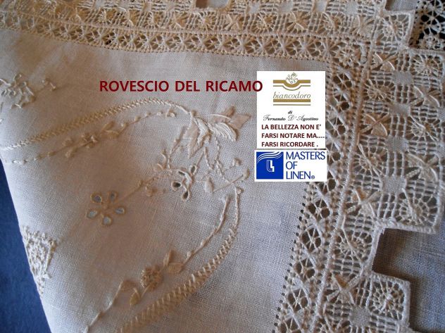 RICAMI A MANO SU LINO , ACCESSORI COMPLEMENTI ARREDO 4 MODELLI - Foto 4
