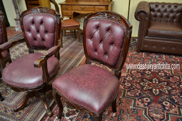 Trittico di poltrone da studio stile inglese Vittoriano - Foto 4