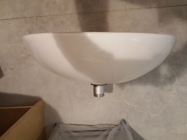 Lavandino lavabo bagno ceramica bianco (sanitari) - Foto 3