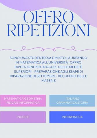 Ripetizioni e aiuto compiti