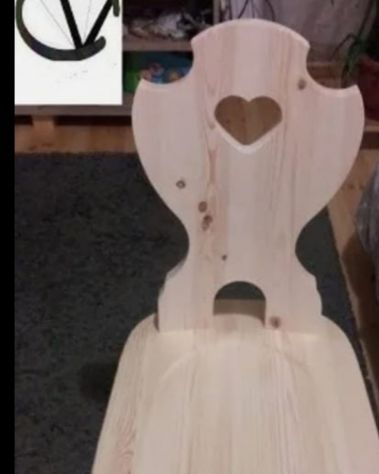 Sedie tirolesi  con cuore in pino grezzo,  miele o noce - Foto 4